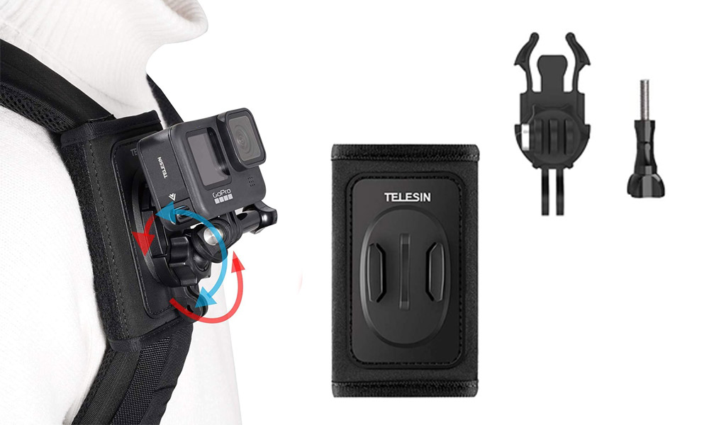 TELESIN 360 Rotation Bag Backpack Shoulder Strap Mount